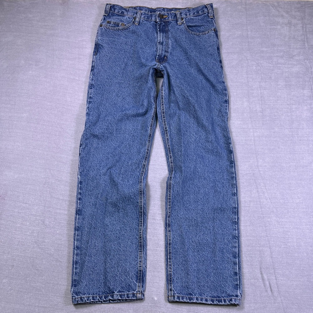 Full Blue Workwear Straight Leg Mid Rise Jeans Mens 33x32 Blue Denim